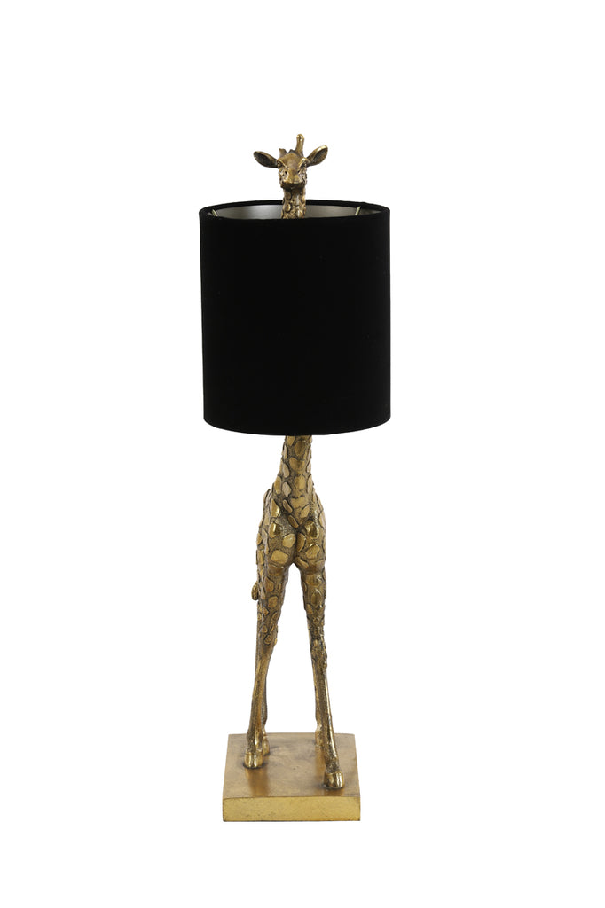 Table lamp 26x16x61 cm GIRAFFE antique bronze+velvet black