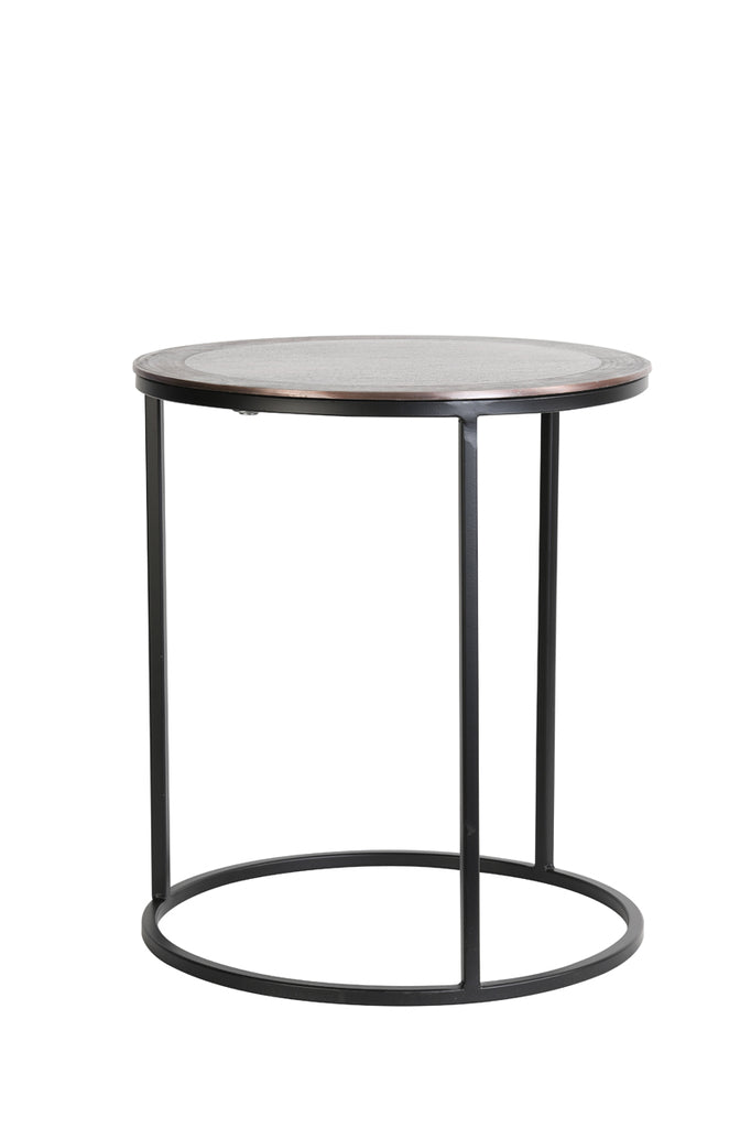 Side table S/2 40x45+50x52 cm TALCA ant copper+black