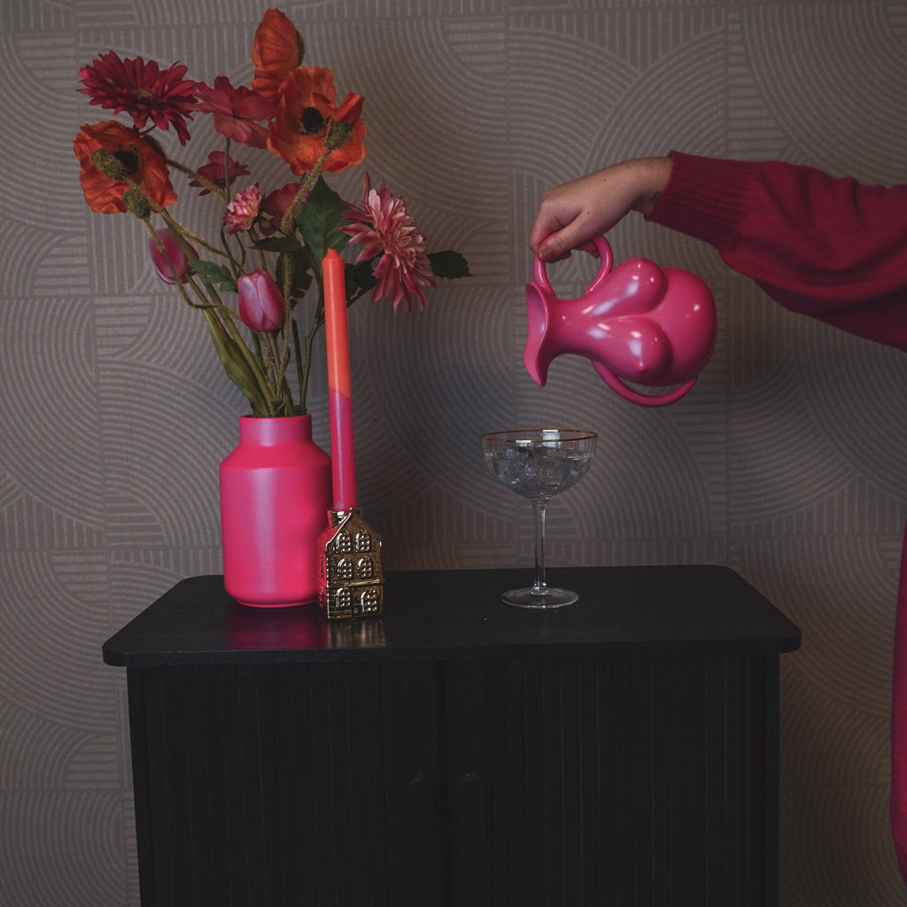 Vase- Breasts Jug - Ceramics - Neon Pink - - 6,5x11x18cm