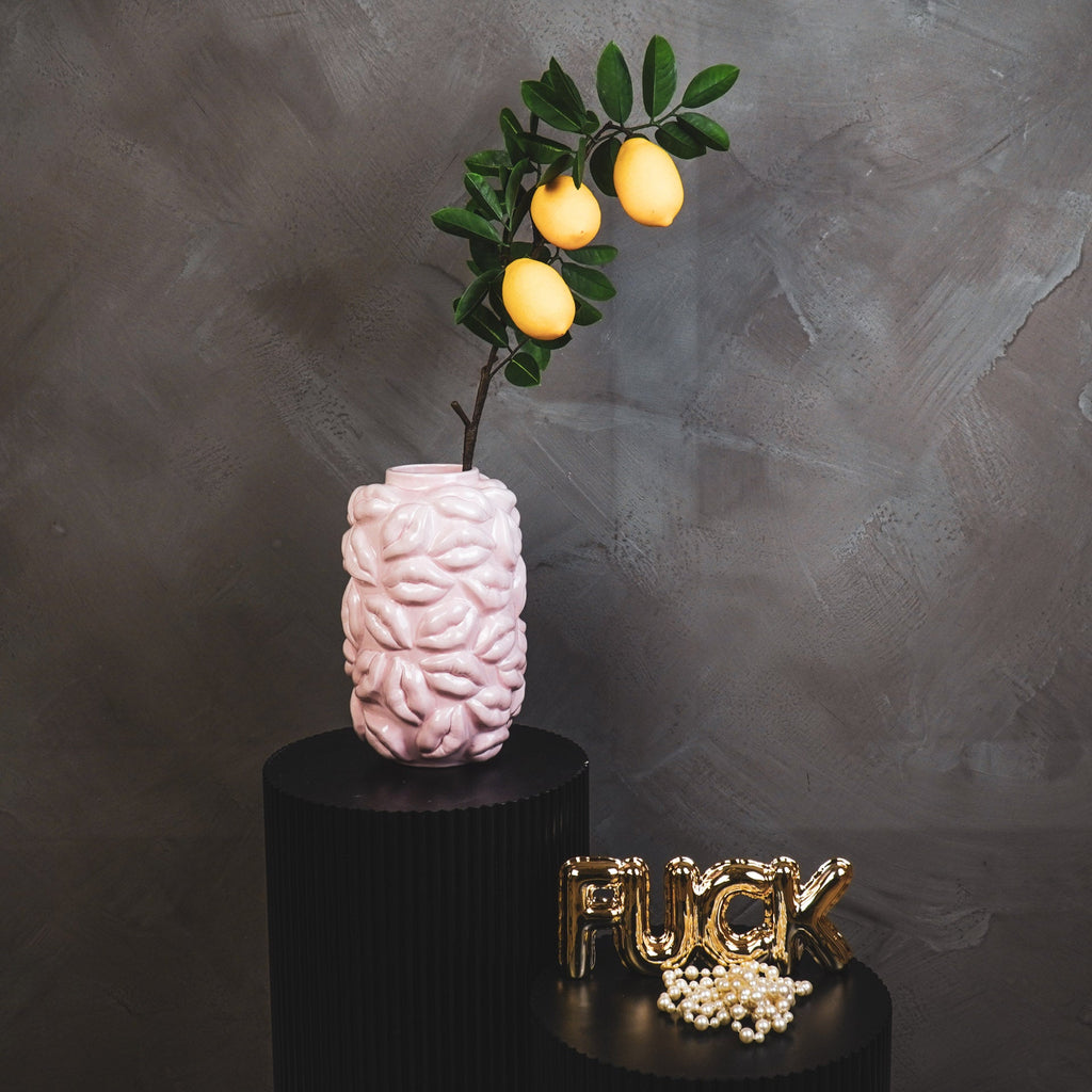 Vase - Kisses - Ceramics - Light Pink - 17x17x27cm