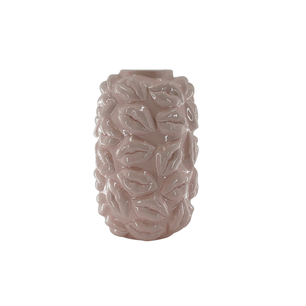 Vase - Kisses - Ceramics - Light Pink - 17x17x27cm