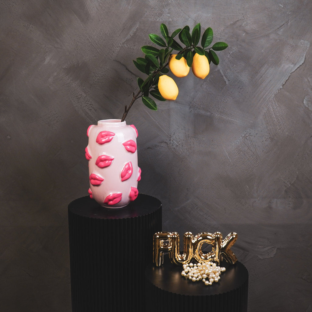 Vase - Kisses - Ceramics - Pink - 17x17x27cm