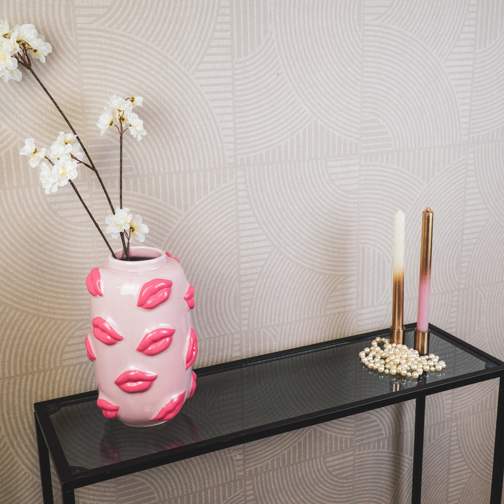 Vase - Kisses - Ceramics - Pink - 17x17x27cm