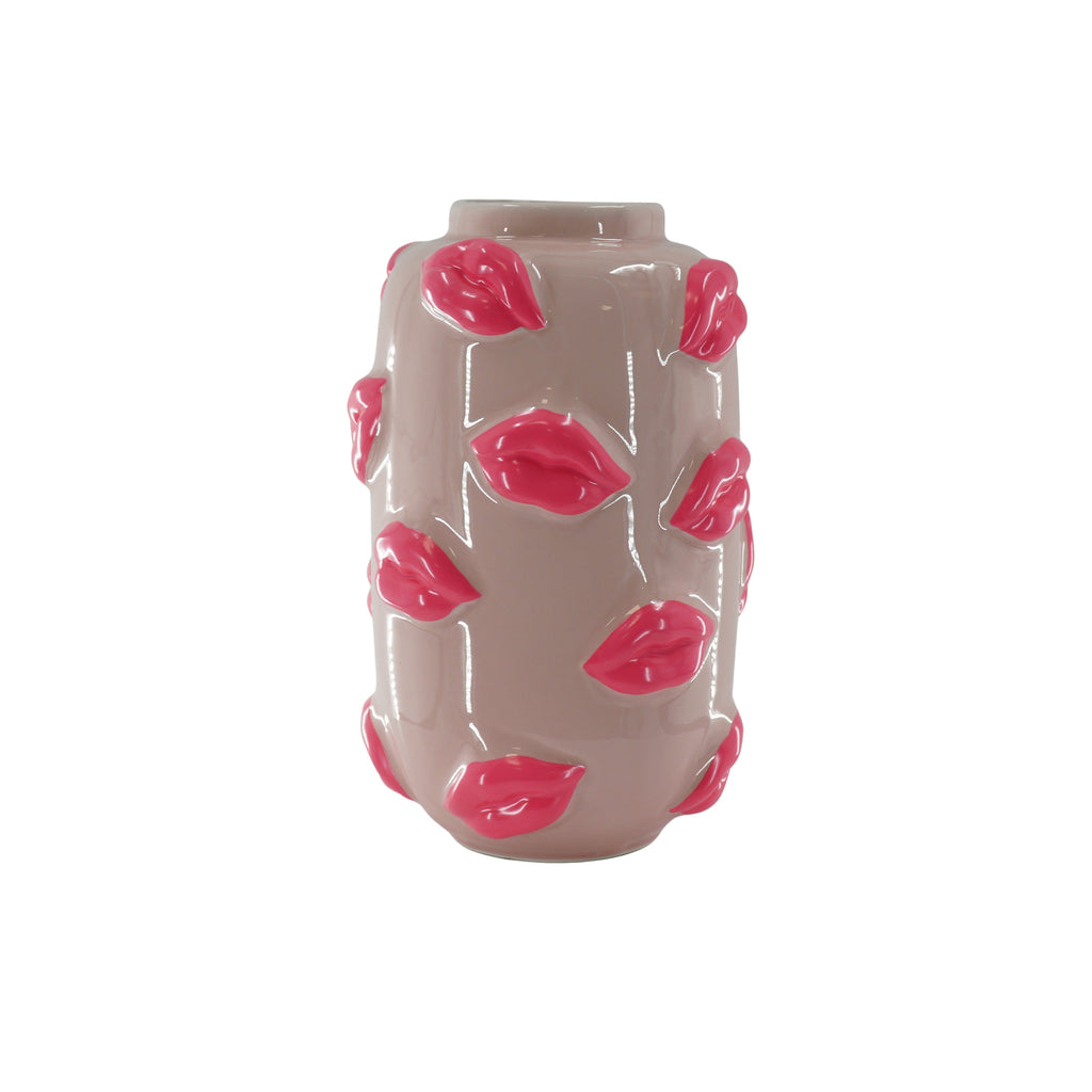 Vase - Kisses - Ceramics - Pink - 17x17x27cm