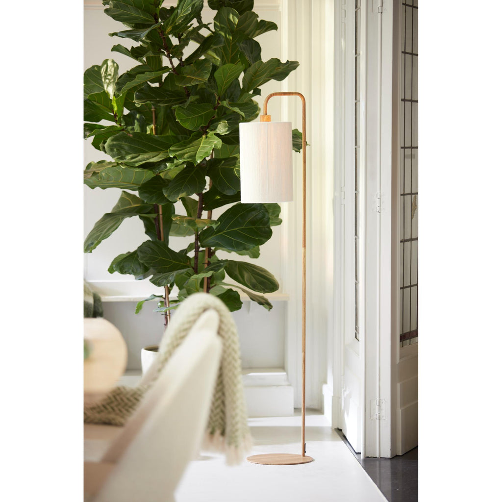 Vloerlamp Donio - Naturel/Crème - 33.5x28x155cm