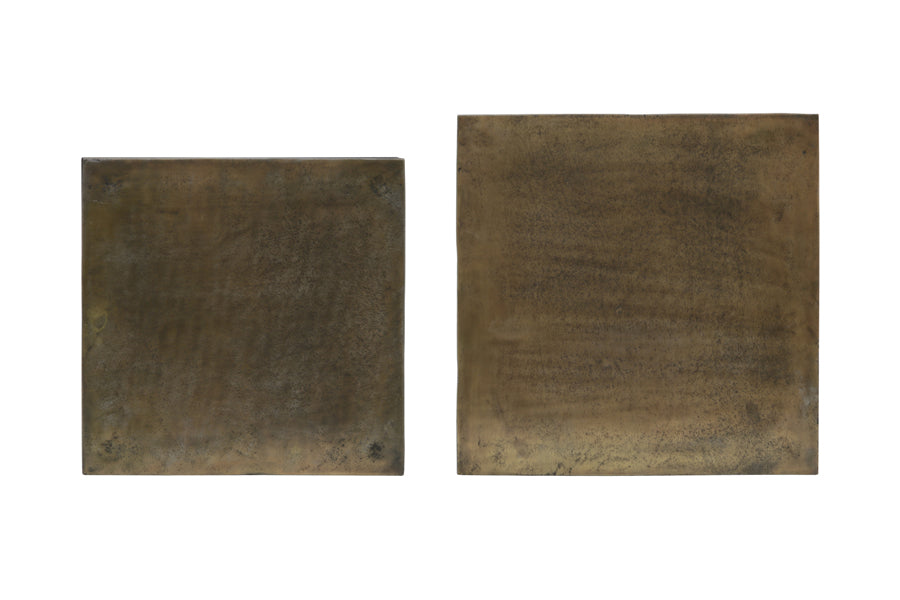 Side table S/2 40x40x45+44,5x44,5x50,5 cm BANOS antique brnz