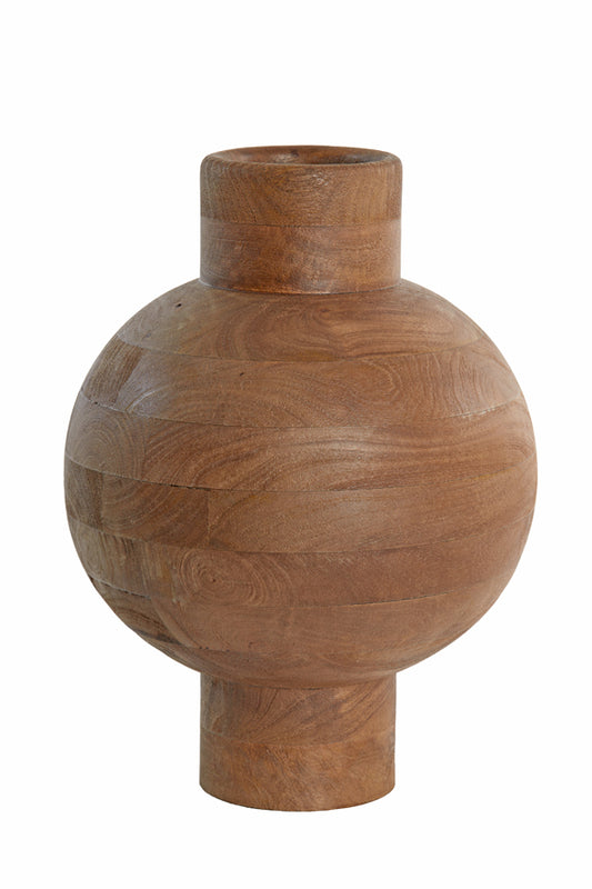 Vase deco 33x45 cm BARUMI wood matt dark brown