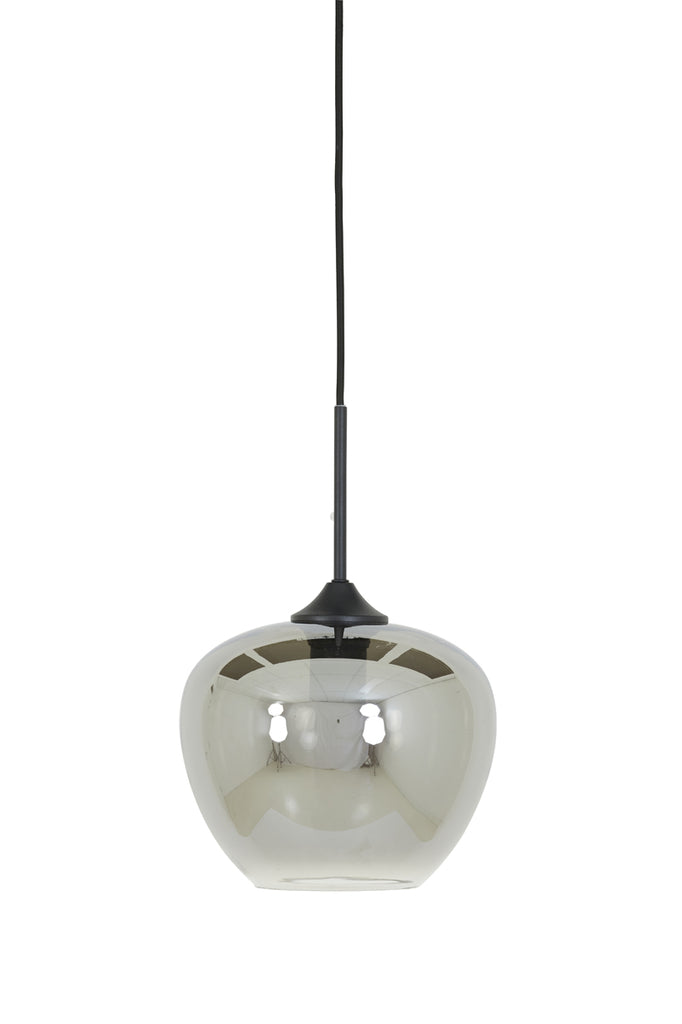 Hanging lamp 23x18 cm MAYSON smoked glass+matt black