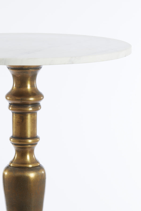 Side table 50x90 cm KAMPAR marble white-antique bronze