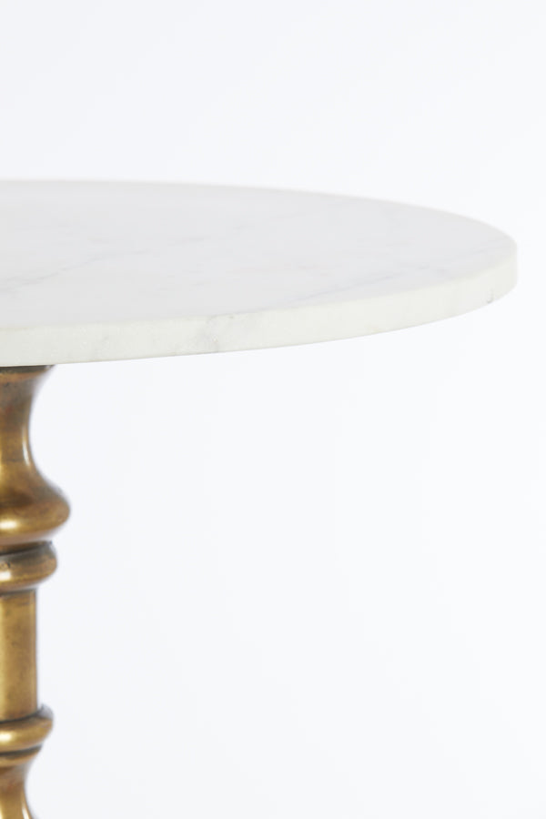 Side table 50x90 cm KAMPAR marble white-antique bronze
