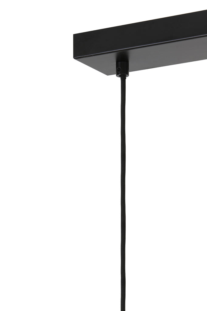 Hanging lamp 3L 100x22x32 cm LEKAR ant. bronze+smoked glass