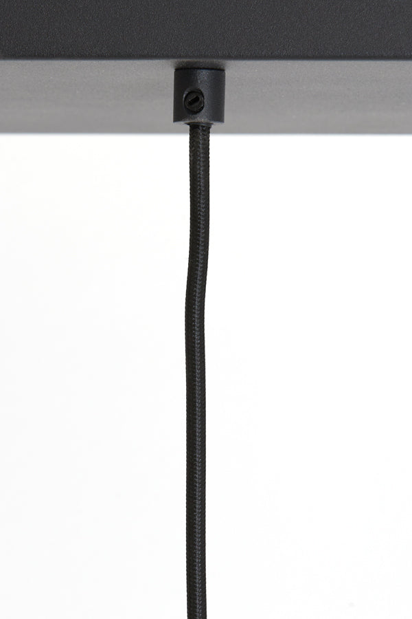 Hanging lamp 5L 110x22x32 cm LEKAR black+smoked glass
