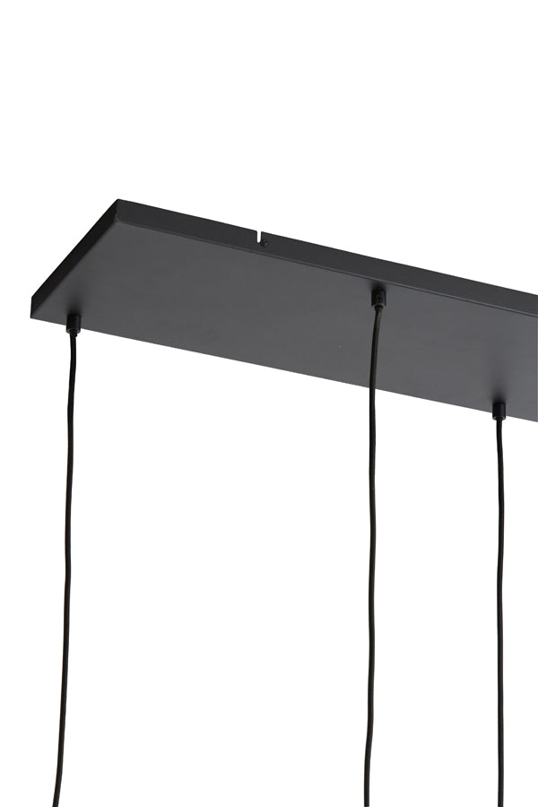 Hanging lamp 5L 110x22x32 cm LEKAR black+smoked glass