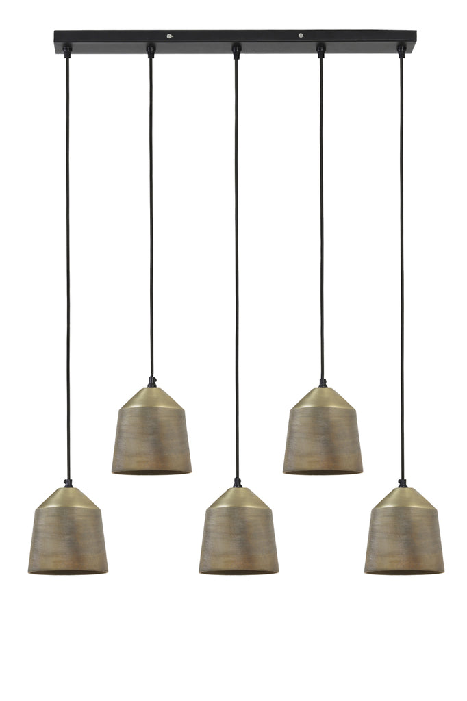 Hanging lamp 5L 75x16x110 cm LILOU antique bronze