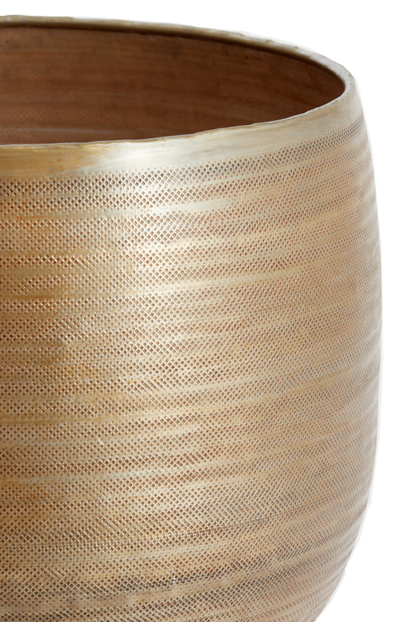 Pot deco S/2 35,5x36,5+45x45,5 cm LISBOA light gold