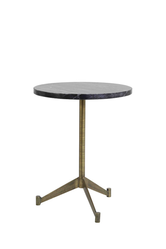 Side table 40x51 cm LOMELO marble black-antique bronze