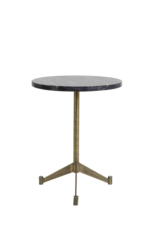 Side table 40x51 cm LOMELO marble black-antique bronze