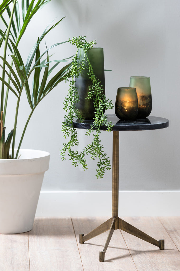 Side table 40x51 cm LOMELO marble black-antique bronze