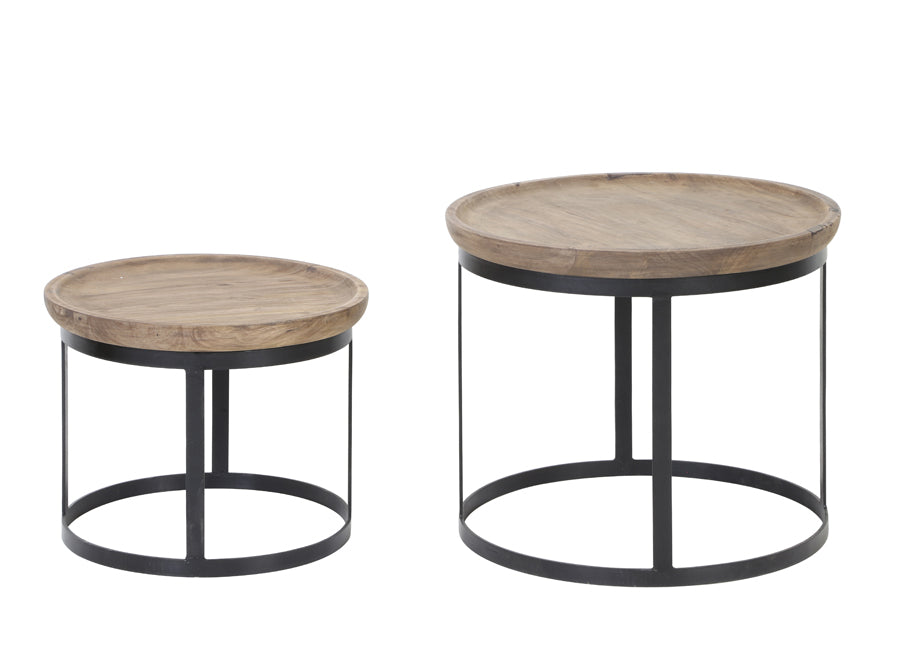 Coffee table S/2 43x35+53x45 cm MACHALA wood-black