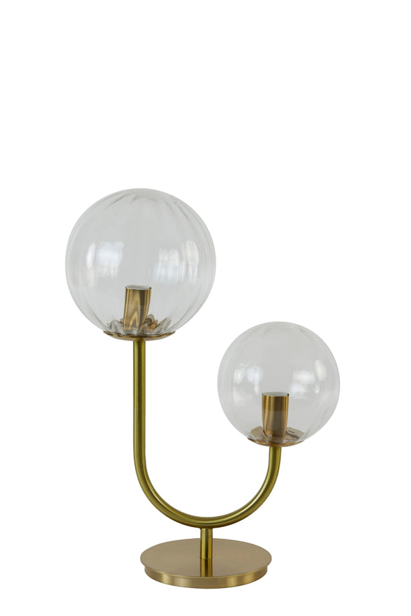 Table lamp 2L 33x18x43 cm MAGDALA glass clear+gold
