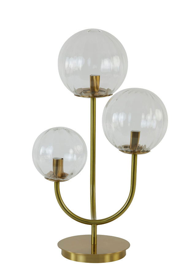 Table lamp 3L 38x20x60 cm MAGDALA glass clear+gold