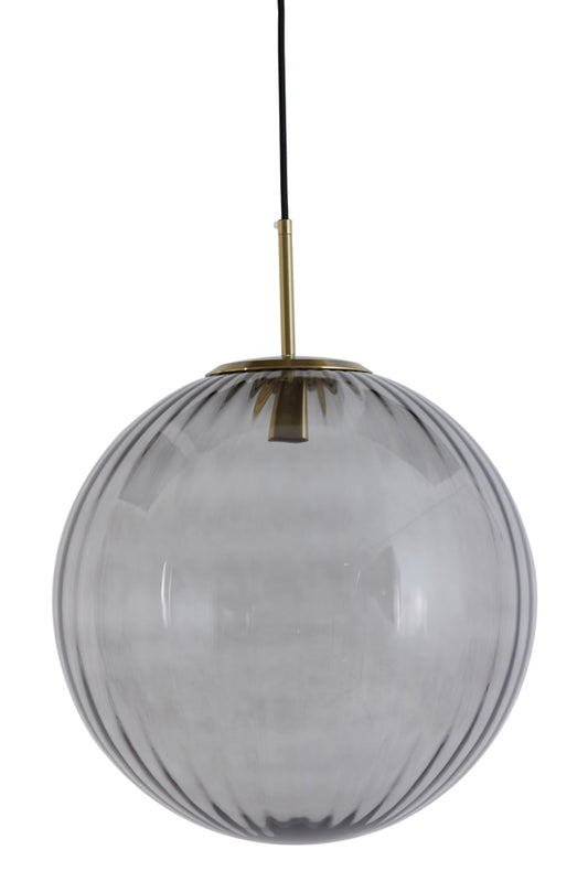Hanging lamp 48 cm MAGDALA glass light grey+gold
