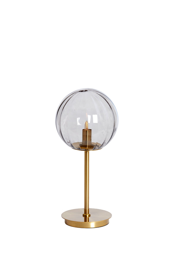 Table lamp 20x43 cm MAGDALA glass light grey+gold