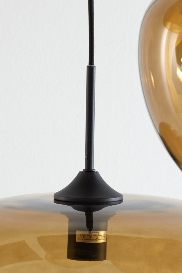 Hanging lamp 3L 40x160 cm MAYSON glass brown+matt black