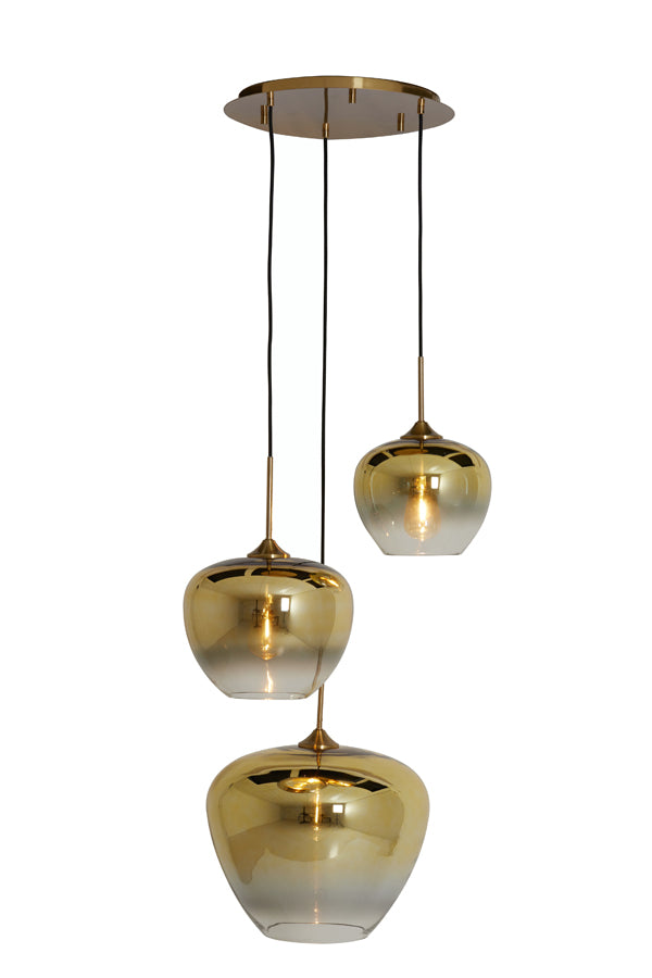 Hanging lamp 3L 40x160 cm MAYSON glass gold-clear+gold