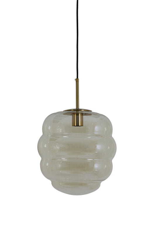 Hanging lamp 30x37 cm MISTY glass amber+gold