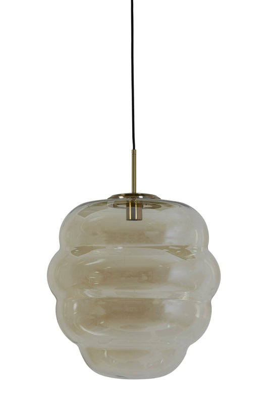 Hanging lamp 45x48 cm MISTY glass amber+gold