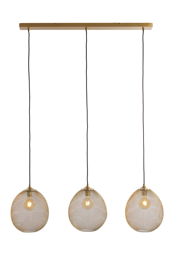 Hanging lamp 3L 104x30x34 cm MOROC gold