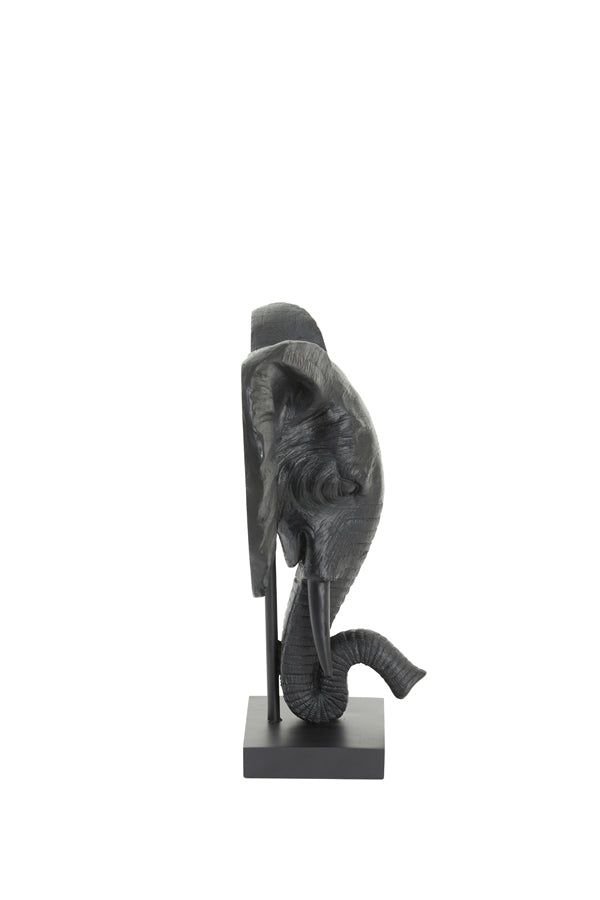 Ornament on base 30x15x35,5 cm ELEPHANT matt black