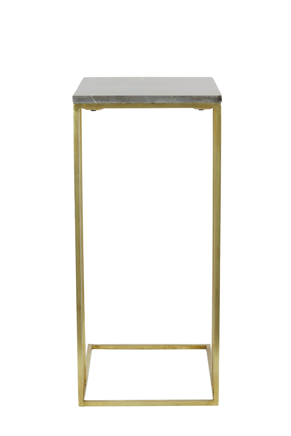 Side table 41x31x66 cm ROSHAN brown marble+antique bronze