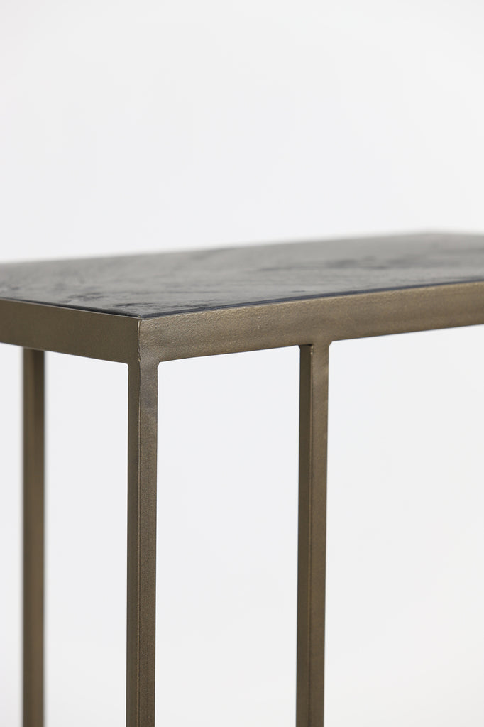 Side table 45x30x62 cm CHISA wood black-ant bronze