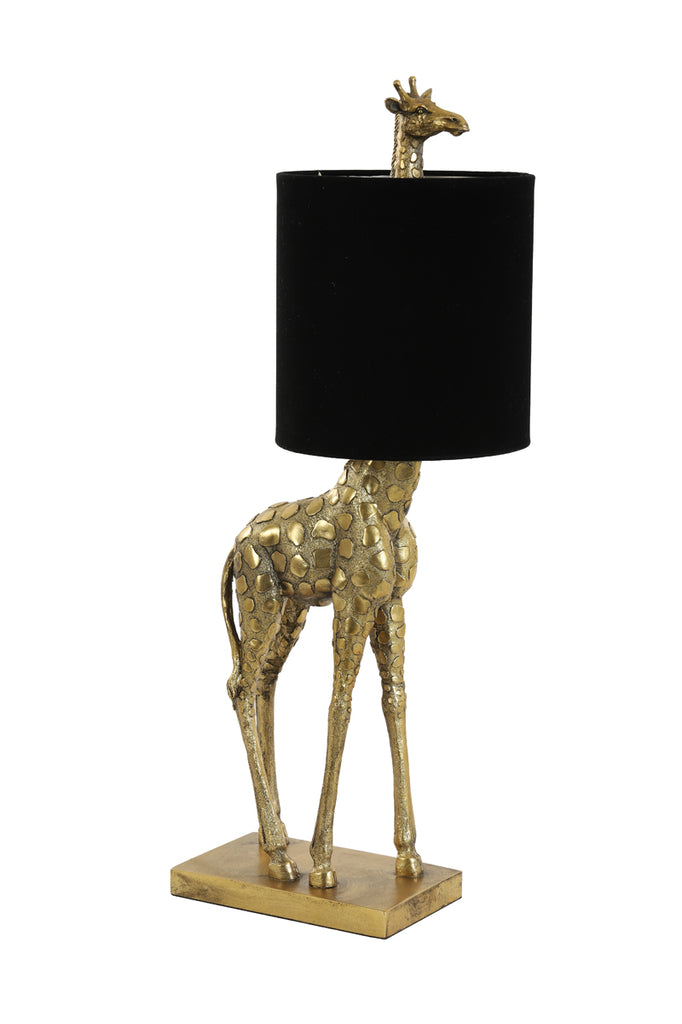 Table lamp 26x16x61 cm GIRAFFE antique bronze+velvet black