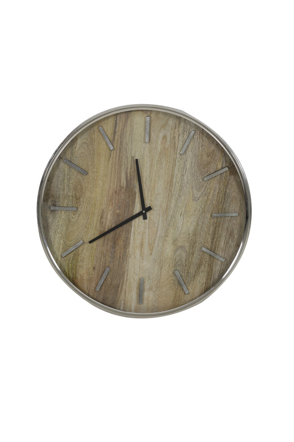 Clock 51 cm TIMARU wood-nickel