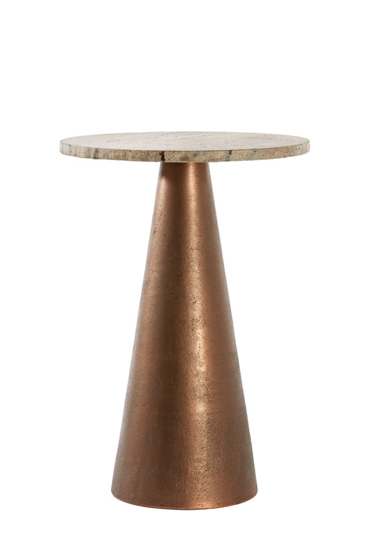 Side table 36x51 cm YNEZ travertine brown+copper